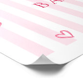 Pink Bow Little Sweetheart Baby Shower Welcome ポスター (角)