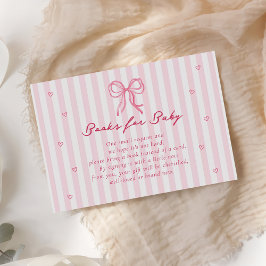 Pink Bow Little Sweetheart Books for Baby Card エンクロージャーカード