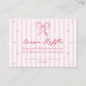 Pink Bow Little Sweetheart Diaper Raffle Card エンクロージャーカード (正面)