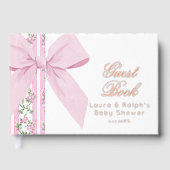 Pink Bow Love Shack Baby coquette Baby Shower ゲストブック (正面)