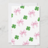 Pink Bow Lucky Charm Baby Shower Invitation 招待状 (裏面)