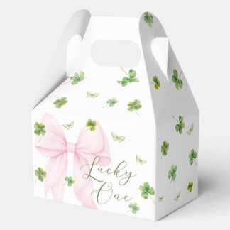 Pink Bow Lucky One 1st Birthday Favor Boxes フェイバーボックス