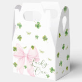 Pink Bow Lucky One 1st Birthday Favor Boxes フェイバーボックス (見開き)
