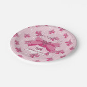 Pink Bow Magical Girl Birthday ペーパープレート (アングル)
