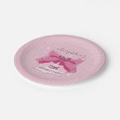 Pink Bow Magical Girl Birthday ペーパープレート (アングル)