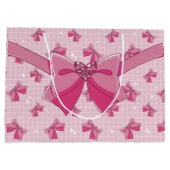 Pink Bow Magical Girl Birthday ラージペーパーバッグ (裏面)