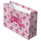 Pink Bow Magical Girl Birthday ラージペーパーバッグ (正面アングル)