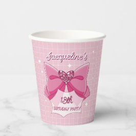 Pink Bow Magical Girl Birthday 紙コップ