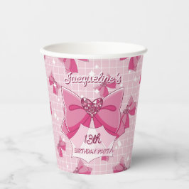 Pink Bow Magical Girl Birthday 紙コップ