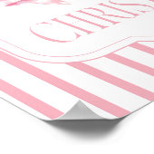 Pink Bow Merry Christmas Holiday Poster ポスター (角)