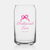 PINK BOW minimaladd name bridesmaid gift year ガラス缶 (正面)