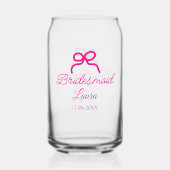 PINK BOW minimaladd name bridesmaid gift year ガラス缶 (裏面)