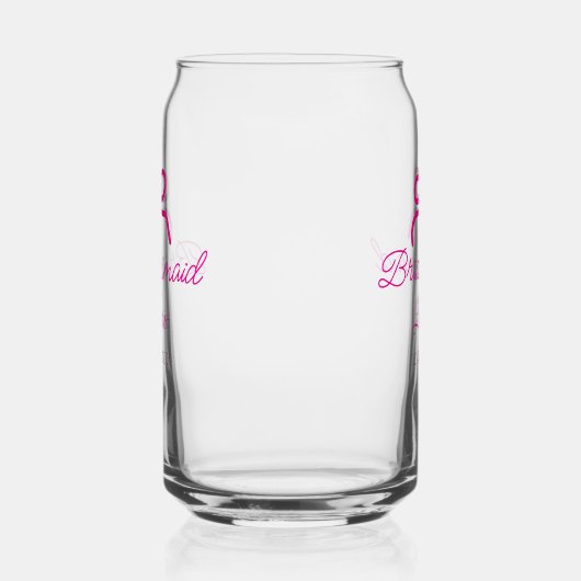PINK BOW minimaladd name bridesmaid gift year ガラス缶 (右)