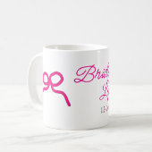 PINK BOW minimaladd name bridesmaid gift year コーヒーマグカップ (正面左)