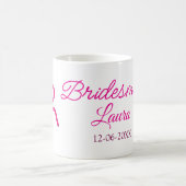 PINK BOW minimaladd name bridesmaid gift year コーヒーマグカップ (中央)