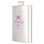 PINK BOW minimaladd name bridesmaid gift year フラスク (左)
