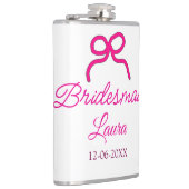PINK BOW minimaladd name bridesmaid gift year フラスク (右)