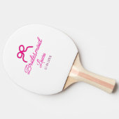 PINK BOW minimaladd name bridesmaid gift year 卓球ラケット (横)