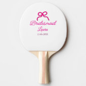 PINK BOW minimaladd name bridesmaid gift year 卓球ラケット (正面)