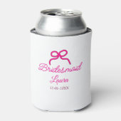 PINK BOW minimaladd name bridesmaid gift year 缶クーラー (缶正面)