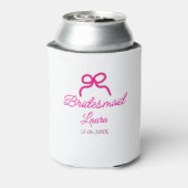 PINK BOW minimaladd name bridesmaid gift year 缶クーラー (缶裏面)