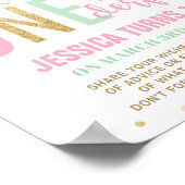 Pink Bow Miss ONEderful Birthday Time Capsule Sign ポスター (角)