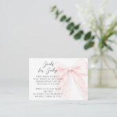 Pink Bow Modern Baby Shower Girl エンクロージャーカード (スタンド正面)