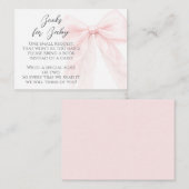 Pink Bow Modern Baby Shower Girl エンクロージャーカード (正面/裏面)