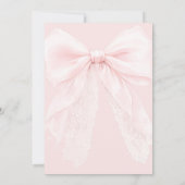 Pink Bow Modern Baby Shower Girl 招待状 (裏面)