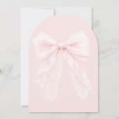 Pink Bow Modern Baby Shower Girl 招待状 (裏面)