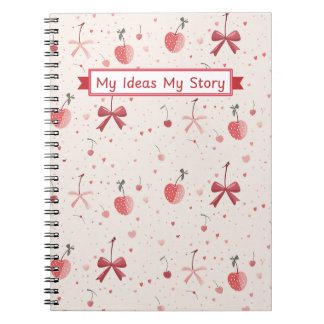 Pink Bow Notebook – Cute Coquette Aesthetic  ノートブック