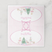 Pink Bow Nutcracker Christmas Birthday Food Tent プレイスカード (外部開封)