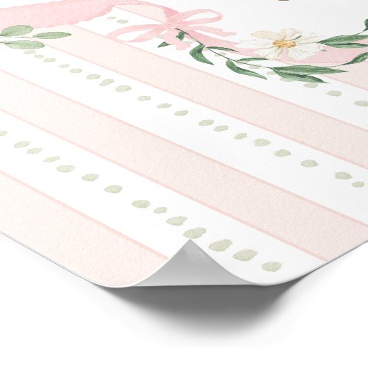 Pink Bow One Silly Goose 1st Birthday Welcome ポスター (角)