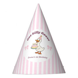 Pink Bow One Silly Goose Girl 1st Birthday Party パーティーハット