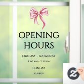 Pink Bow Opening Hours Small Business ウィンドウサイン (ホーム)