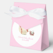 Pink Bow Pacifier Baseball Sport Girl Baby Shower フェイバーボックス (正面)