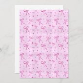 Pink Bow Party Invitation 招待状 (正面/裏面)