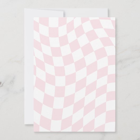 Pink Bow Pastel Retro High Five Party Birthday 招待状 (裏面)