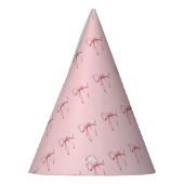 Pink Bow Pattern Birthday Party Hats パーティーハット (左)