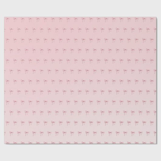 Pink Bow Pattern Gift Wrapping Paper ラッピングペーパー (フラット)