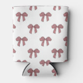 Pink Bow Pattern Pastel Modern Party Accessory 缶クーラー (正面)
