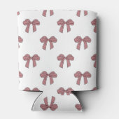 Pink Bow Pattern Pastel Modern Party Accessory 缶クーラー (裏面)