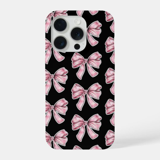 Pink Bow Pattern Phone Case iPhoneケース (裏面)
