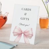 Pink bow pearls elegant cards gifts sign 台座サイン (インサイチュ)
