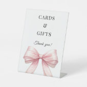 Pink bow pearls elegant cards gifts sign 台座サイン (正面)