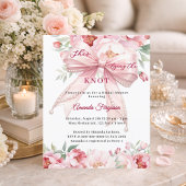 Pink bow pearls florals Bridal Shower invitation