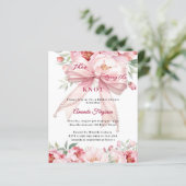 Pink bow pearls florals Bridal Shower invitation (スタンド正面)