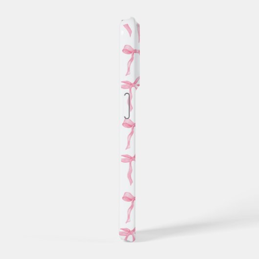 Pink Bow Phone Case – Chic Black & Blush Pattern iPhoneケース (右側面)