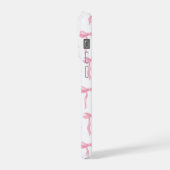 Pink Bow Phone Case – Chic Black & Blush Pattern iPhoneケース (左側面)