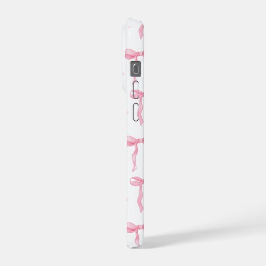 Pink Bow Phone Case – Chic Black & Blush Pattern iPhoneケース (左側面)